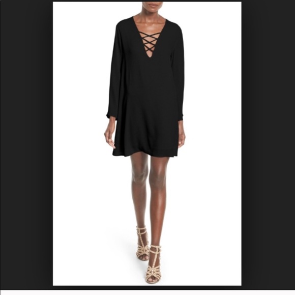ASTR Lace-Up Bell Sleeve Shift Dress - Picture 6 of 6